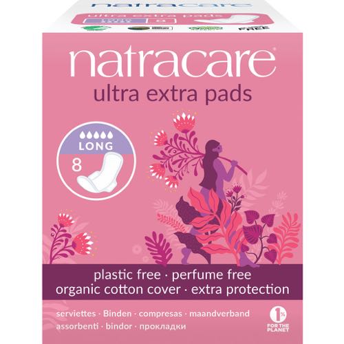Natracare Serviettes ultra extra long + ailes 8pc 
